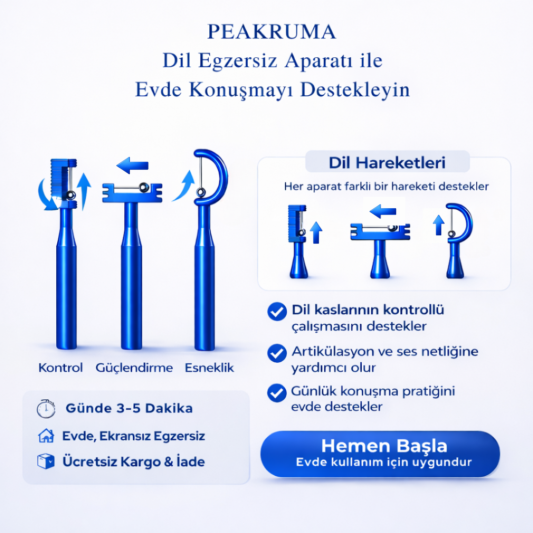 Peakruma® Çocuklar İçin Dil Egzersiz Seti + E-kitap Hediye